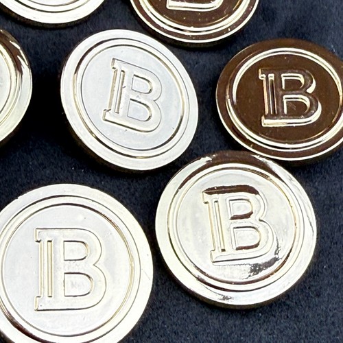 10 LARGE BALMAIN LOGO BUTTONS ROUND GOLD METAL 28MM VINTAGE - Picture 4 of 11