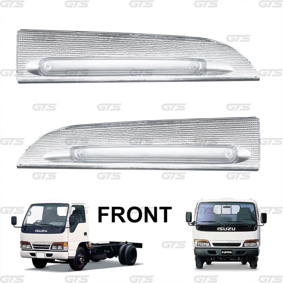 Reflectores de marcador de lámpara delantera ámbar Len transparente para camión Isuzu Npr Nqr Elf 02 Foto 4 de 4