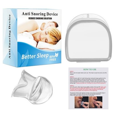 1PC Silicone Anti Snore Device Apnea Aid Snore Stop Tongue Retainer Anti Snoring