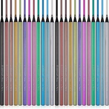 24 Pcs Metallic Colored Pencils Wood Drawing 12 Assorted Colors Sketching Pencil