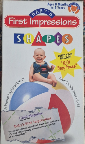 Simitar Entertainment Baby's First Impressions Shapes VHS NTSC Educational Bonus