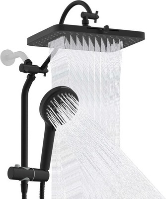 Hibbent 13 Inch Shower Head Combo Rainfall Handheld Matte Black