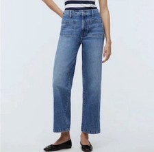 Madewell The Perfect Vintage Wide-Leg Jeans 31P Blue Patch Pocket Edition