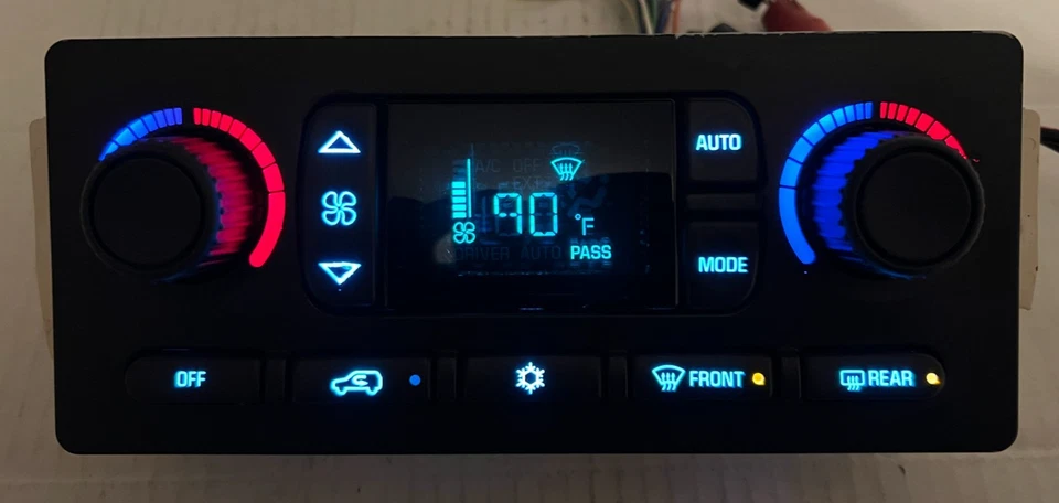 *REBUILT* ICE BLUE LED 02-04 TRAILBLAZER ENVOY RAINIER AUTO CLIMATE CONTROL READ - Image 2 of 4