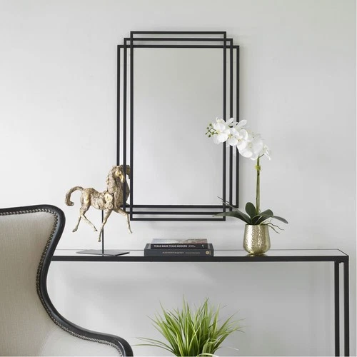 Uttermost 09768 Amherst 37 X 24 inch Matte Black Wall Mirror - Picture 2 of 6