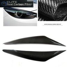 For Mazda 3 Axela 2017-2019 Real Carbon Fiber Front Headlight Eyelid Cover Trim
