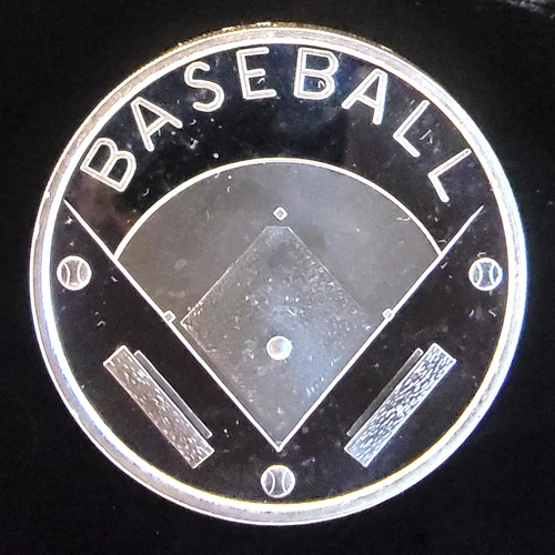Baseball Engravable MLB World Serie Team Rare Vtg Bullion-0.999 Silver 1 Oz Coin