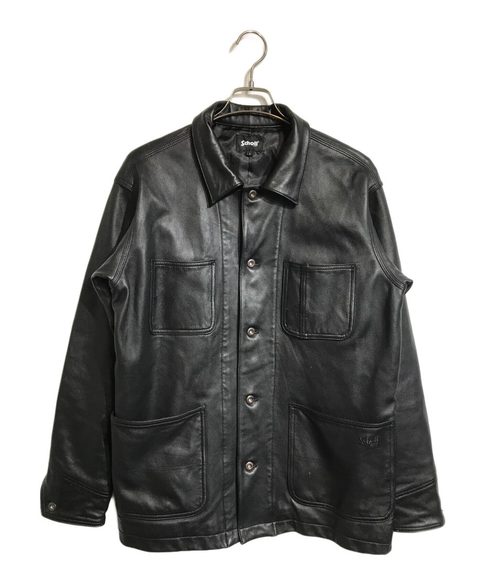 【Schott】LAMB LEATHER COVERALL JACKET Schott LAMB LEATHER COVERALL JACKET Size: L Black Men 782