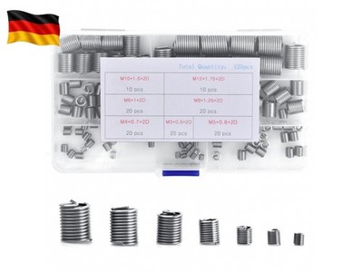 125 Stück Gewindeeinsatz Reparatur, Wire Steel Thread Inserts, 304 Edelstahl 