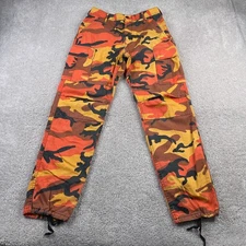 Rothco Military Pants Mens Small Regular Orange Woodland Camo Cargo BDU Tactical