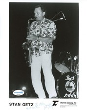 Stan Getz AUTOGRAPH Signed Jazz Saxophonist 8x10 Photo 'To Mike' ACOA Stan Getz AUTOGRAPH Signed Jazz Saxophonist 8x10 Photo 'To Mike' ACOA