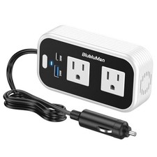 200W Car Power Inverter, DC 12V to 110V AC Plug Adapter Outlet with 30W