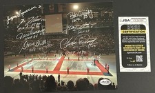 3/11/96 MONTREAL FORUM CLOSING CEREMONY/LAST GM 8x10 SIGNED BY 9 HOF HABS *JSA*