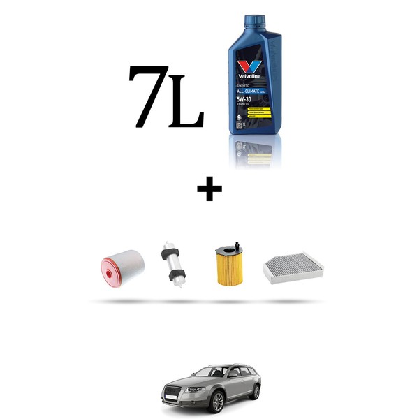 Hoffcar Servicekit 4 Filter Und 7L ÖL FüR Audi Allroad III (4GH) 3.0 TDI 150K-image