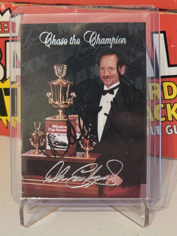 Dale Earnhardt Sr. 1995 Maxx Racing IN PERSON ON CARD AUTOGRAPH In Black Sharpie - Image 2 of 3