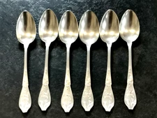 Boulenger Cacao 6 Small Silver Metal Spoons 14Cm