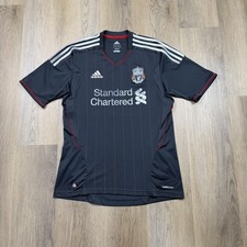 Liverpool Shirt Mens Medium Black Gray Soccer Football Adidas ClimaCool Jersey