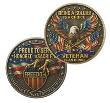 Being A Veteran Is An Honor Challenge Coin Soldier Collectable 1-pc