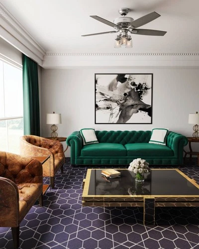 52" Hunter Bennett 3-Light LED Brushed Nickel Ceiling Fan with Remote - Picture 4 of 10