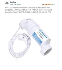 W3T-CELL-15 Salt ChIorination Cell up to 40,000 Gallons Pool Compatible with ...