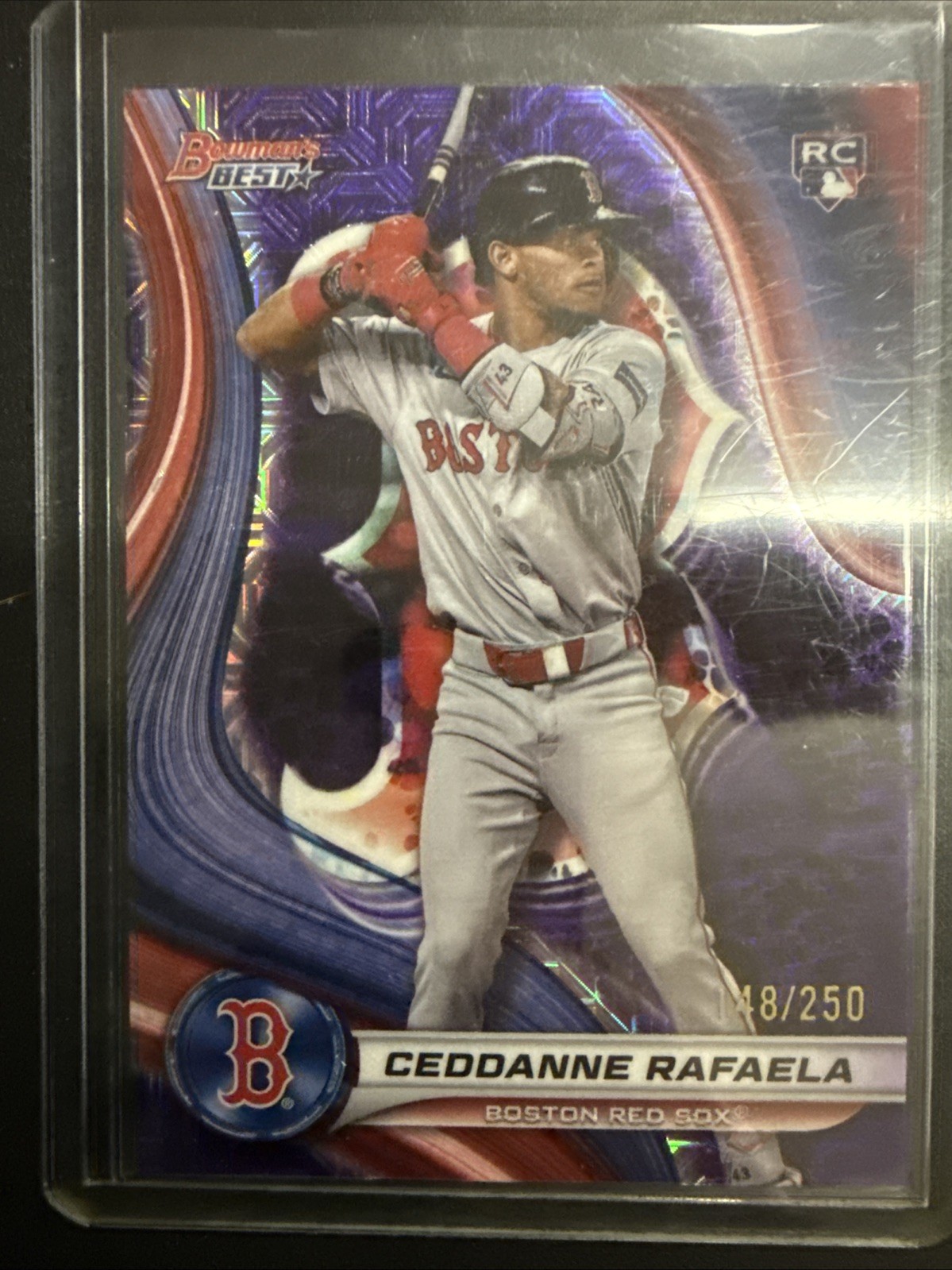 2024 Bowman's Best - Ceddanne Rafaela #14 Purple Mojo Refractor /250 (RC)