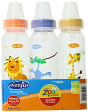 Biberon con tetina estandar Zoo Friends 3 unidades 8 onzas
