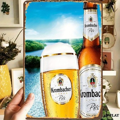 Krombacher Pils Tin Metal Signs Home Décor Vintage German Beer Advertisement