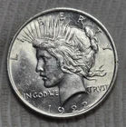 1922 P Peace Silver Dollar. Estimated Uncirculated Mint State 63. A0517