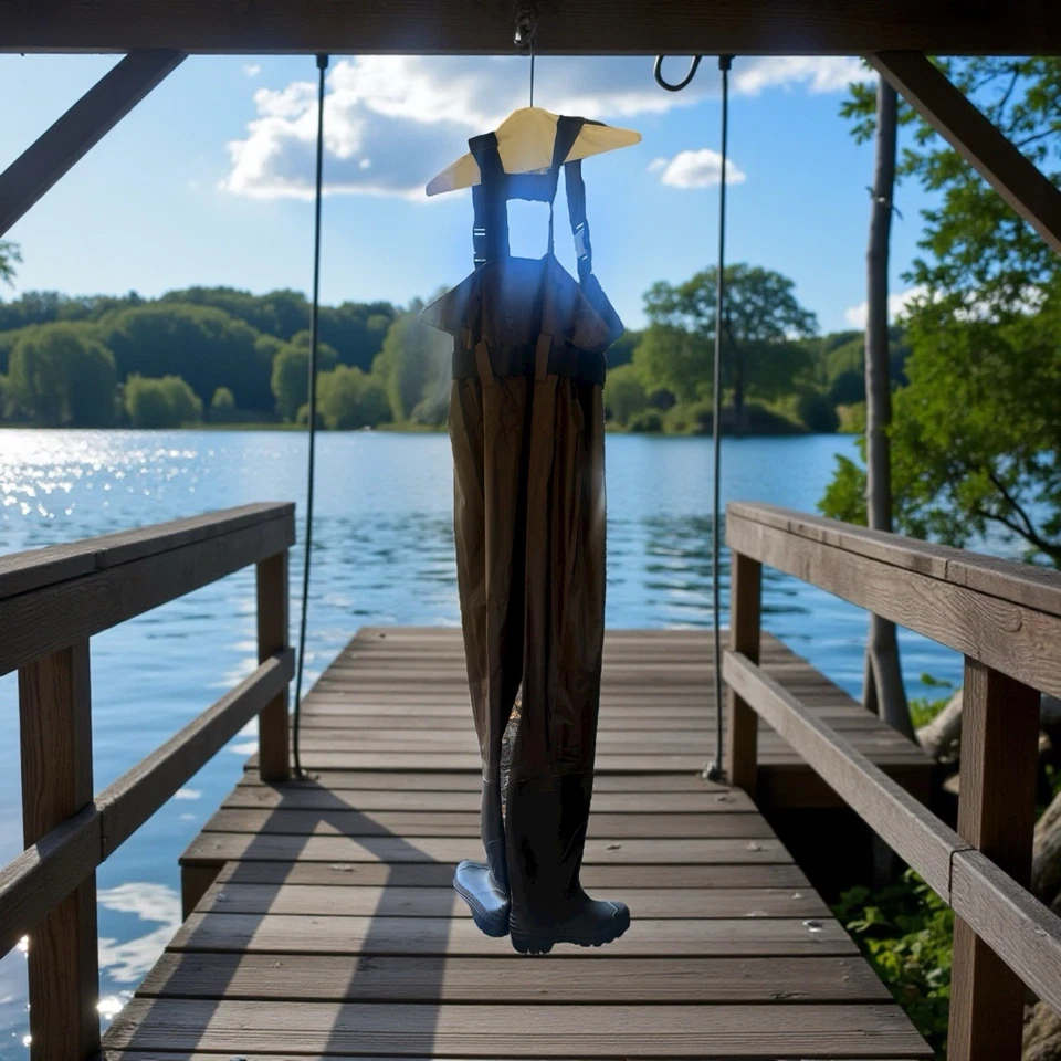 FISHINGSIR Men's Chest Waders Size 9 Shoe 42 Waist Brown NWT - Image 2 of 4