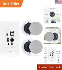 6.5 Inch Bluetooth Ceiling Speakers 320W 2-Way Flush Mount in Wall Amplifier ...