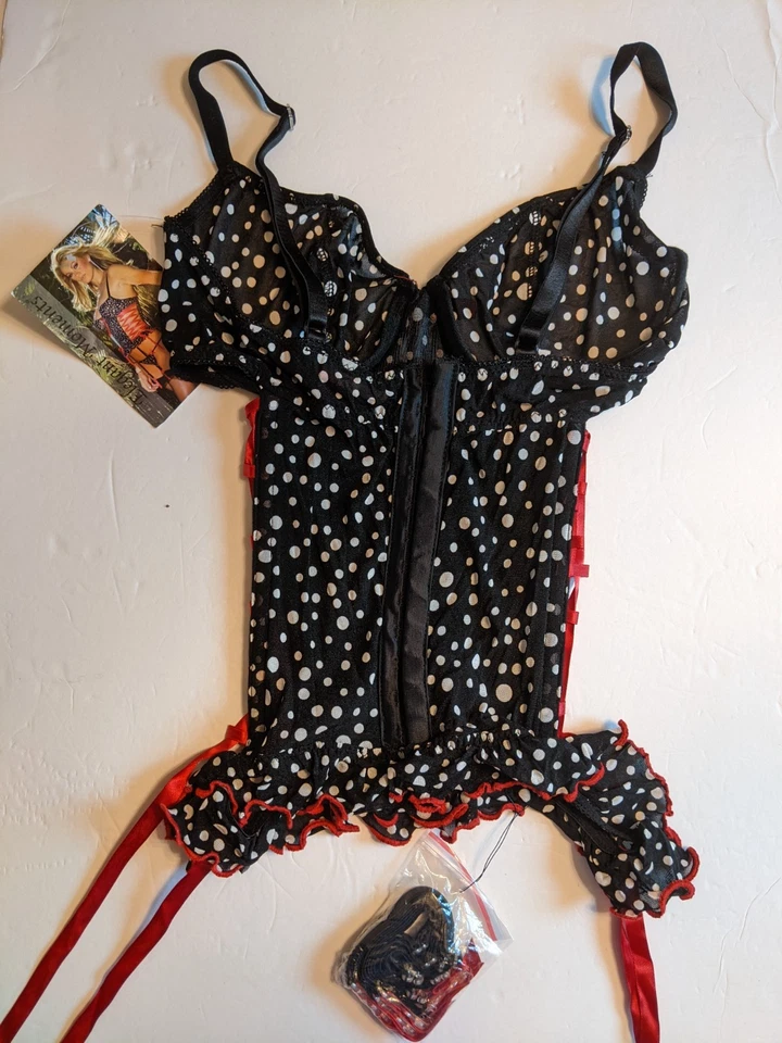 Lencería Elegante Momentos Estilo Bustier 4828 Negro Blanco Rojo Cordones Talla 36 Foto 4 de 4