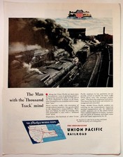 Union Pacific 1944 Vintage Print Advertisement Railroad Poster 10x13