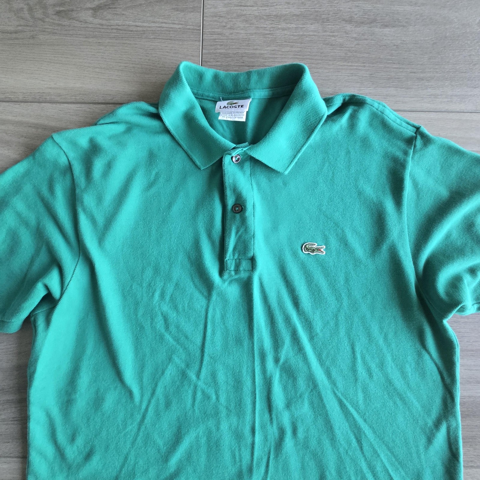 Lacoste Polo Shirt Mens Large Green Crocodile Logo Short Sleeve Classic Golf