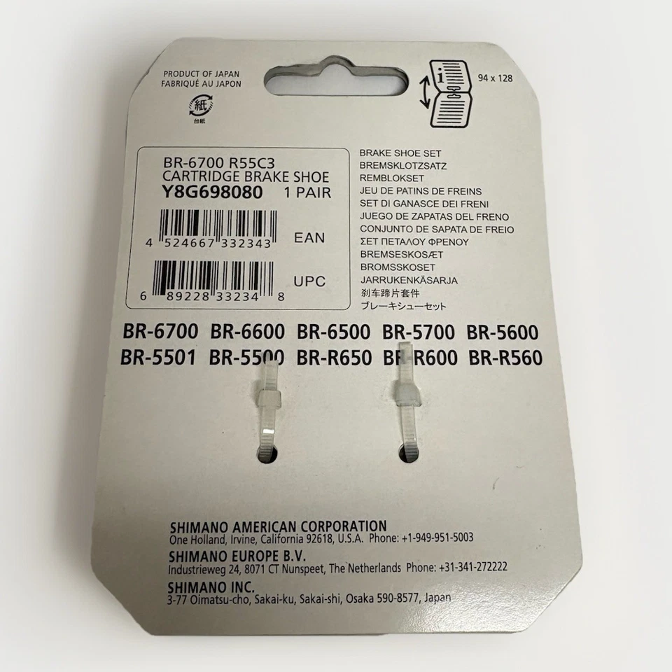 Juego de zapatas de freno de carretera Shimano Ultegra R55C3 BR-6700 pastillas de freno de llanta de bicicleta Foto 2 de 2