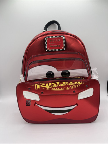 Disney Loungefly Cars Lightning McQueen Metallic Cosplay Mini Backpack NWT