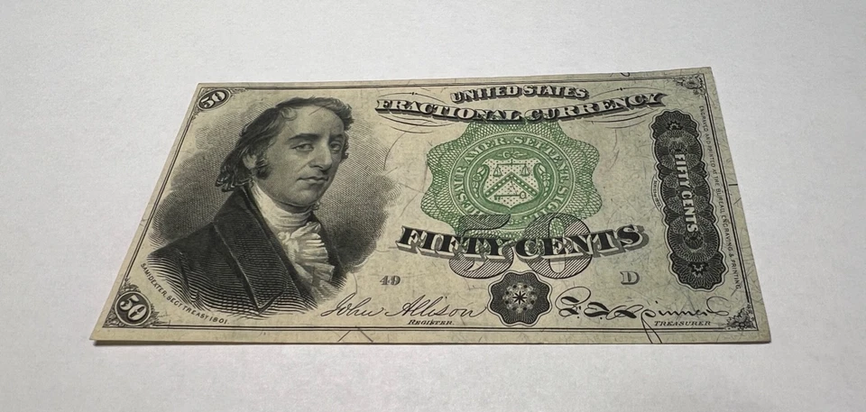 1869 United States Fractional Currency 50 Cents 4th issue GREEN SEAL - Image 2 of 4