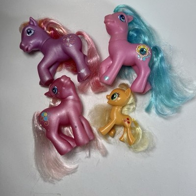 My Little Pony Lot Of 4 G3 4'' Twinkle Twirl Jewel Pinkie Pie G4 3'' Applejack