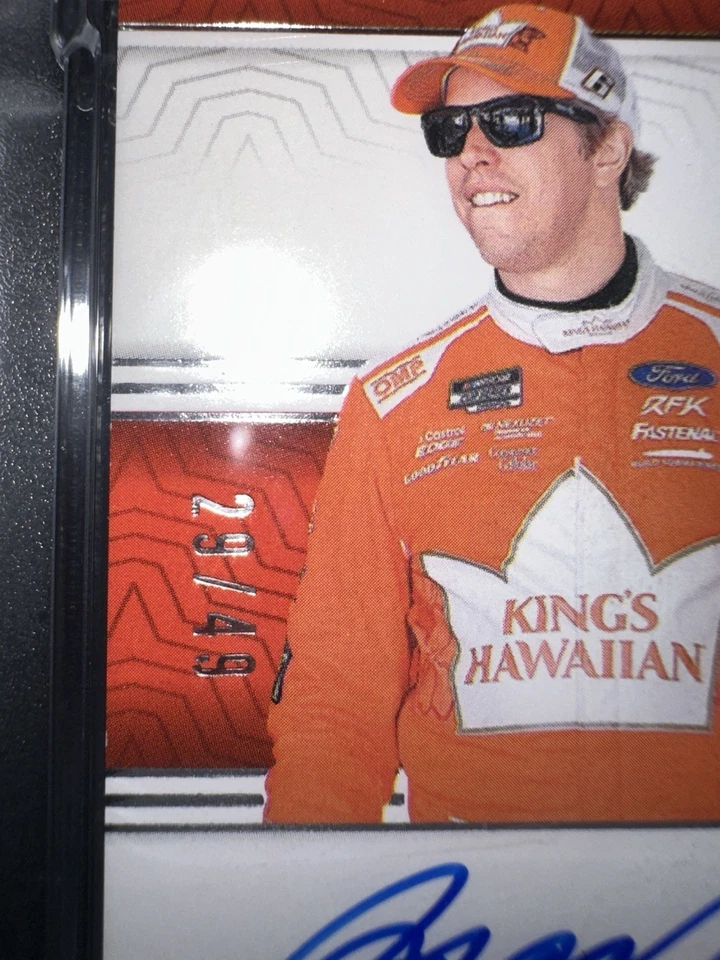 2024 National Treasures Brad Keselowski Quad Race Gear Graph Auto #/49 SP PSA 8 - Image 4 of 4