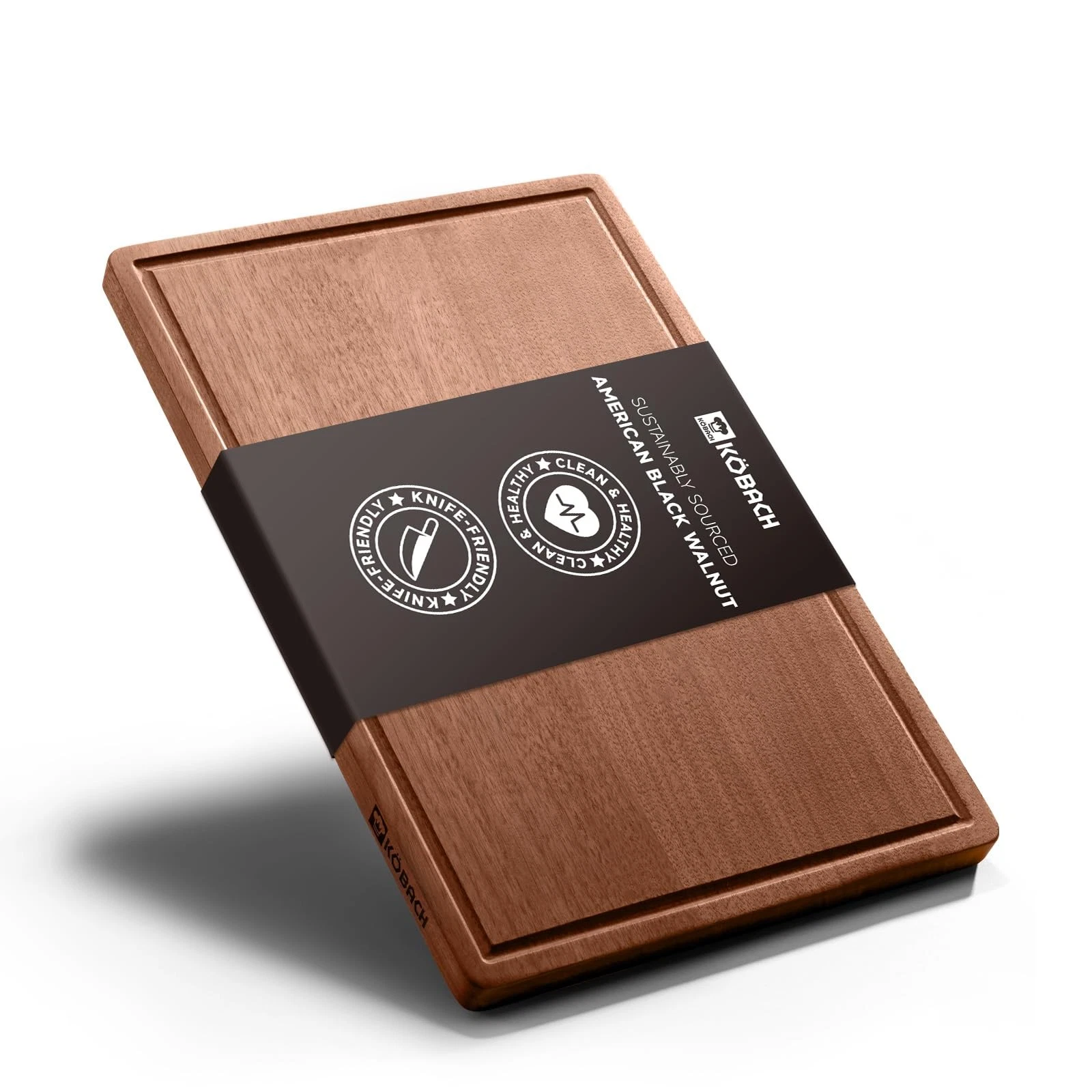 Black Walnut Cutting Board 11x17 Durable Non-Toxic with Juice Grooves - Kitchen