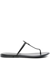 Tory Burch Black Miller Thong Sandals with Signature Double T Motif