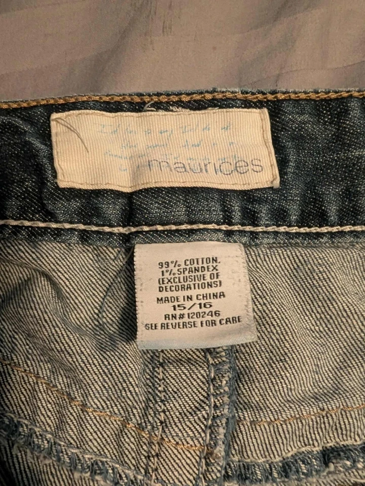 Falda vaquera para mujer Maurices talla 15/16, algodón elástico, vintage Y2K Foto 3 de 3