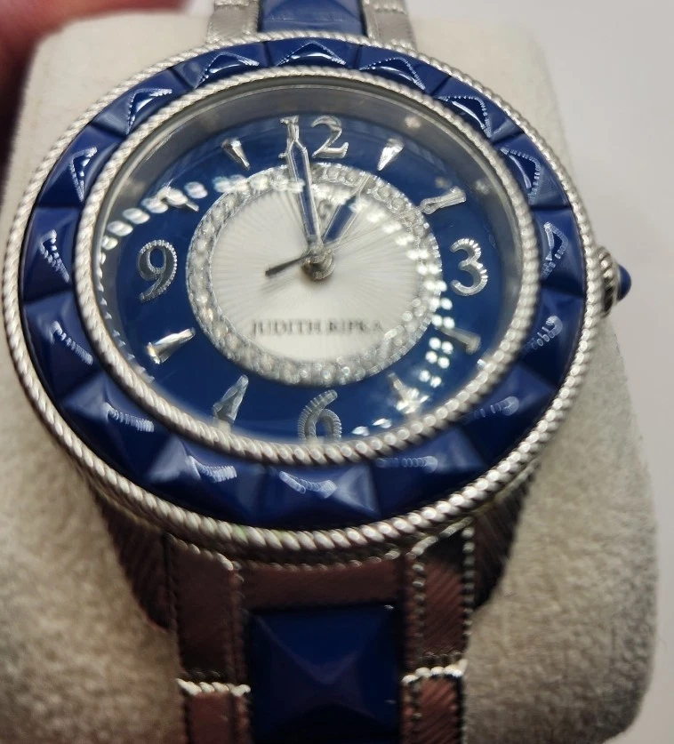 Judith Ripka VTG Stainless Steel Two Tone Ceramic Watch Watch Women's Needs Batt - Image 4 of 4