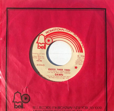 TONY ORLANDO & THE DAWN -Knock Three Times (Mono/Stereo)- Vinyl 45rpm-1970 PROMO