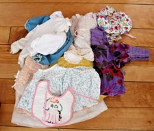 Baby GIRLS Clothes  20 Peices Dresses Hats and Sleepwear VTG 1940's-50 70's