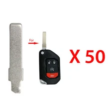 New Remote Flip Uncut Blade Emergency Insert Key Replacement for Jeep (50 Pack)