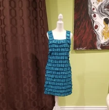 Teal And Turquoise Layered Flapper Dress