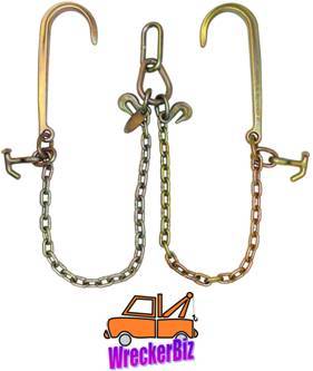 LABLT Tow Chain J-Hooks V-Chain Flatbed Truck Rollback Wrecker - Foto 4