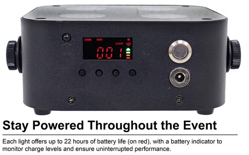 Rockville MINI IR4 Black RGBWA+UV DJ/Party Par Wash Up Light+Wireless DMX+App - Picture 8 of 11