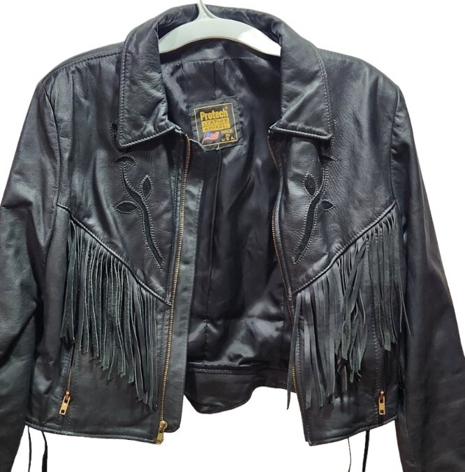Vtg. Protech Performance Leather Motorcycle Jacke… - image 1