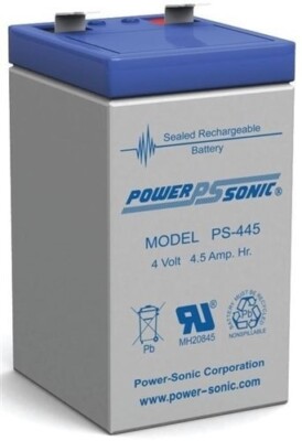 Power-Sonic 4V 4.5AH SLA AGM Rechargeable Battery F2 Terminal PS-445 Sealed Lead